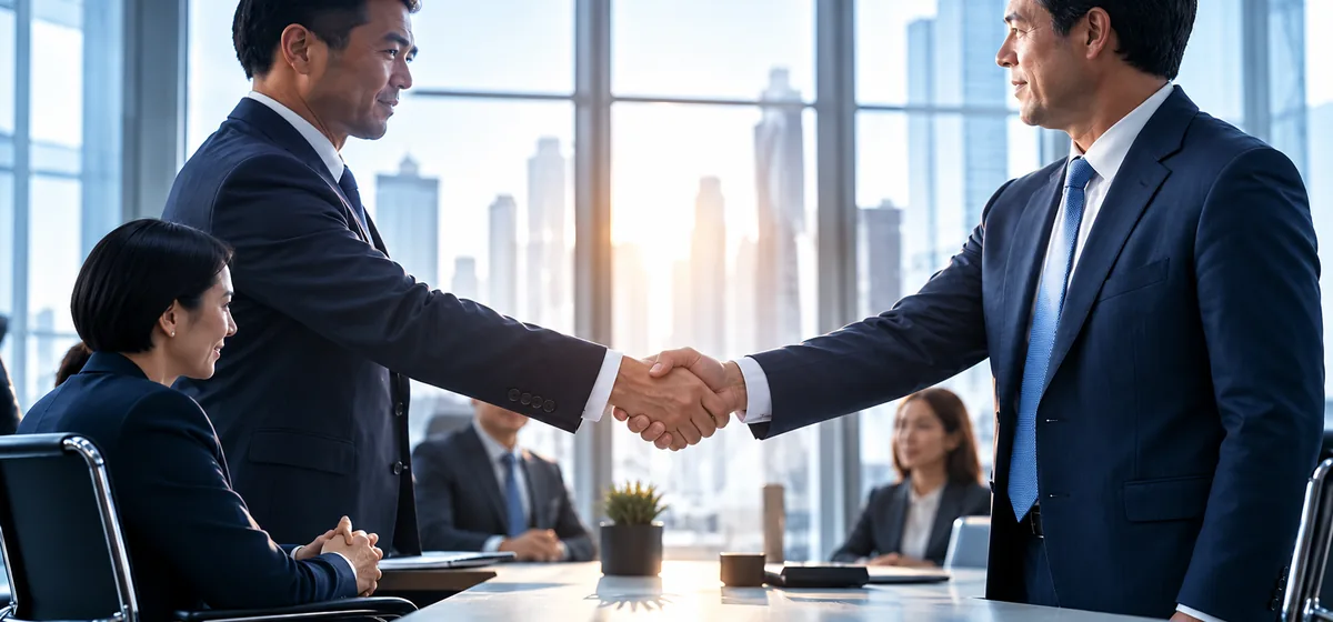 Business partners shaking hands