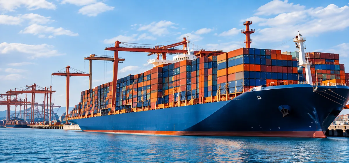 Container ship at port