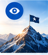 Mountain summit representing a prosperous future